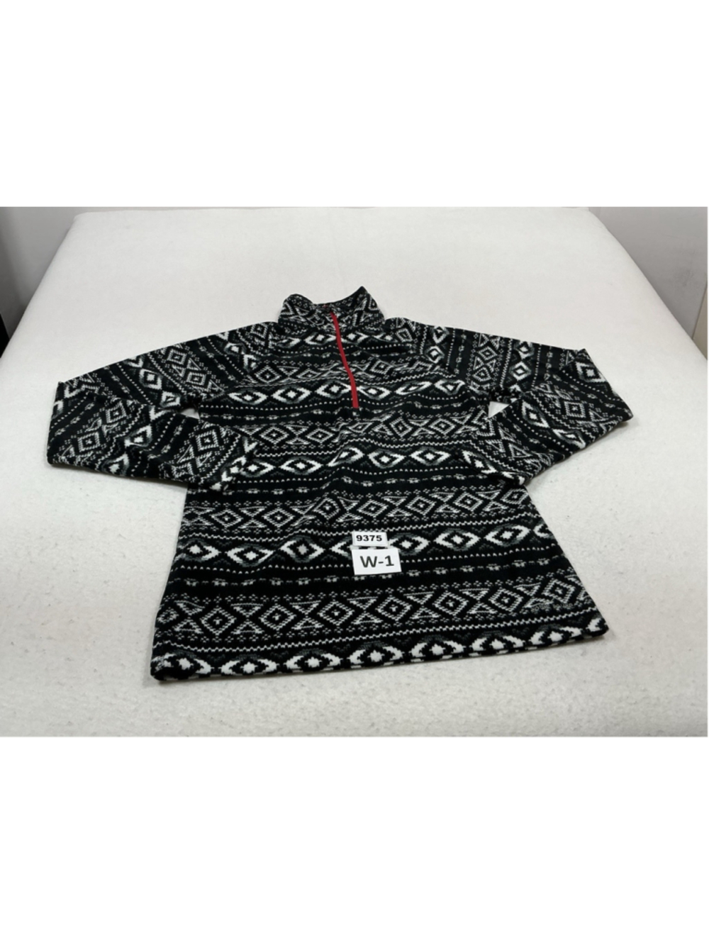 Womans Excellent Eddie Bauer Pullover Fleece Medium Black White 1/4 Zip